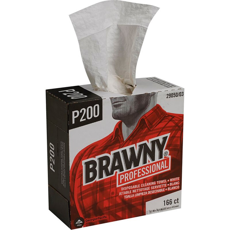 BRAWNY PROFESSIONAL P300 DISPOSABLE CLEANING TOWEL WHITE 830/CA