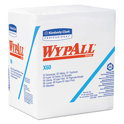 WYPALL X60 WIPER 1/4 FOLD 12.5"X12"