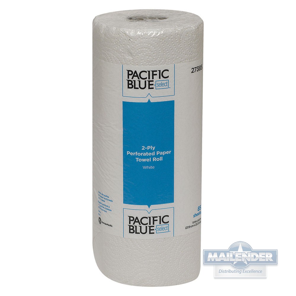 PACIFIC BLUE SELECT 2-PLY PERFORATED PAPER TOWEL ROLL WHITE 30RLS/85 SHEETS