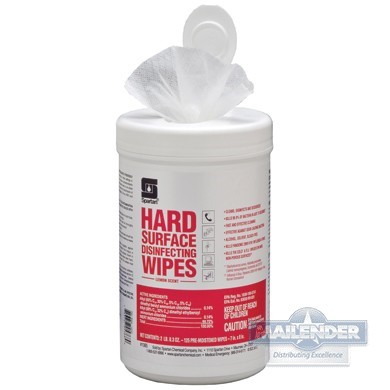 HARD SURFACE DISINFECTING QUAT WIPES LEMON SCENT (125SHEETS)