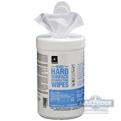 NABC HARD SURFACE DISINFECTING WIPES 7"X8" (125 SHEETS)