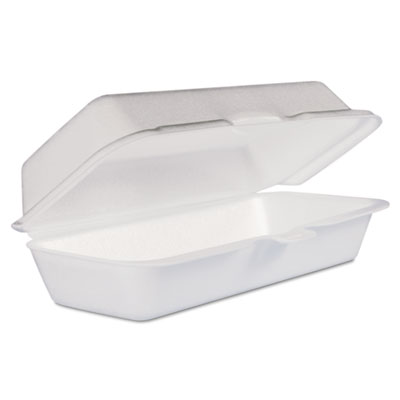 WHITE FOAM HINGED LID CONTAINER 7.1"X3.8"X2.3"