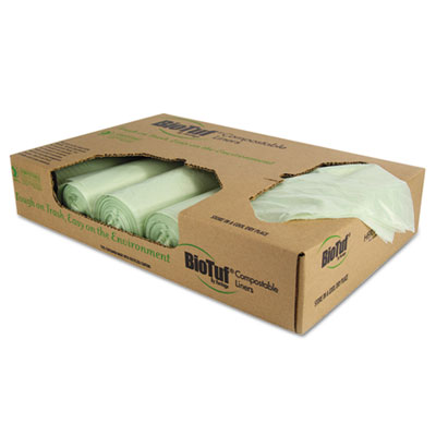 42"X48" 1 MIL 48 GAL GREEN BIOTUF COMPOSTABLE CAN LINER