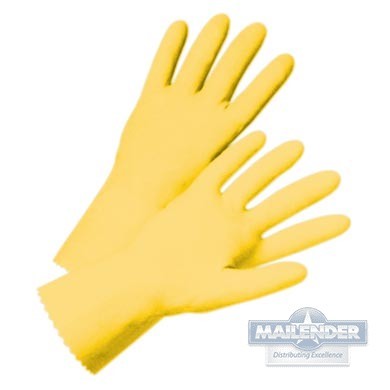 LATEX GLOVE FLOCK LINED LARGE YELLOW