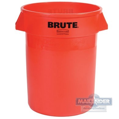 BRUTE CONTAINER W/O LID RED (32GAL)