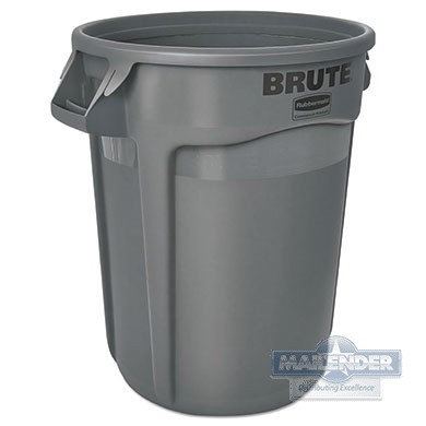 BRUTE CONTAINER W/O LID GRAY (32GAL)
