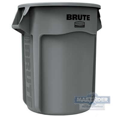 BRUTE CONTAINER W/O LID VENTING CHANNELS GRAY (55GAL)