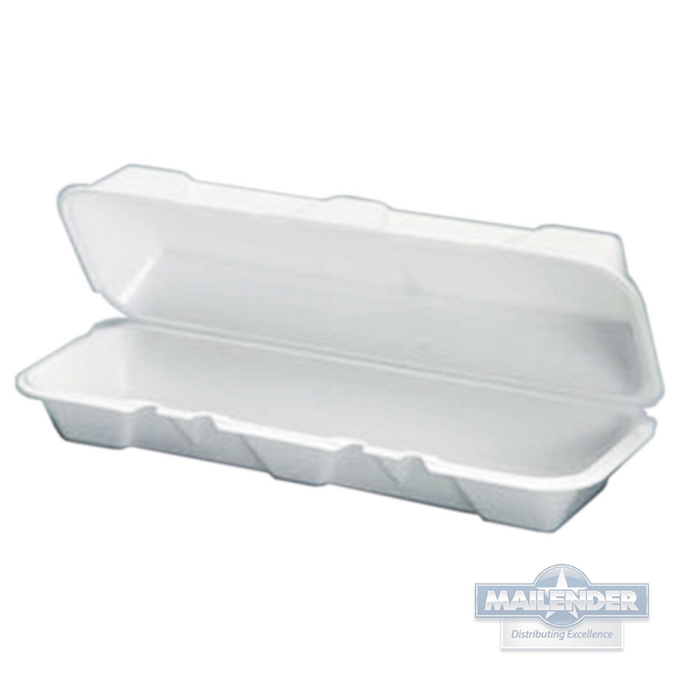 13.19"X4.5"X3.18" EXTRA LARGE FOAM HOAGIE HINGED CONTAINER 200/CA