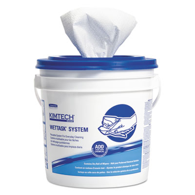 KIMTECH WETTASK WIPER FOR SOLVENTS 95 SHEET ROLL (CASE CONTAINS 6 ROLLS AND 1 BUCKET)