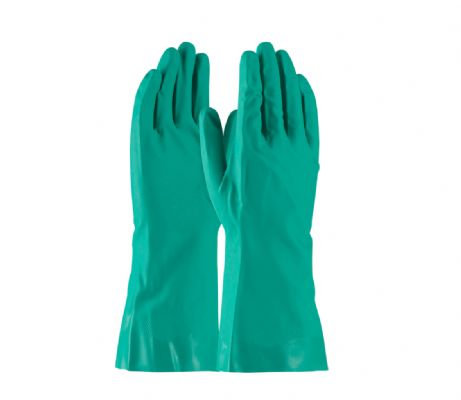 NITRILE GLOVE XL FLOCK LINED 15 MIL GREEN 13"