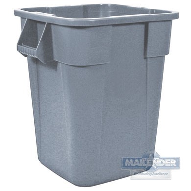 BRUTE SQUARE CONTAINER W/O LID GRAY (40GAL)