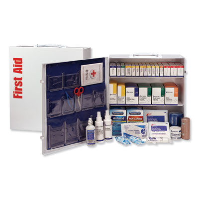 FIRST AID KIT 100 PERSON CLASS A+ TYPE I & II INDUSTRIAL METAL WHITE