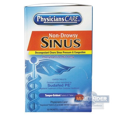 PHYSICIANS CARE SINUS DECONGESTANT CONGESTION MEDICATION 10MG ONE PACK