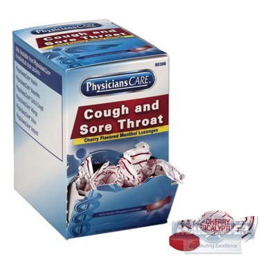 PHYSICIANS CARE COUGH & SORE THROAT CHERRY MENTHOL LOZENGERS IW