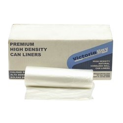 VICTORIA BAY 24"X33" CLEAR HIGH DENSITY 12 MIC MD CAN LINER 16 GALLON