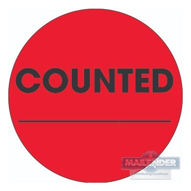 2" CIRCLE "COUNTED __" FL RED LABEL