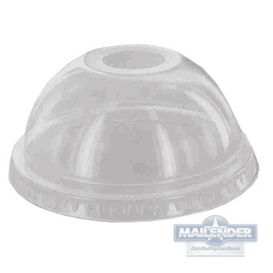 CLEAR PLASTIC DOME LID W/ HOLE FOR 12,16,20 & 24 OZ PET CUPS