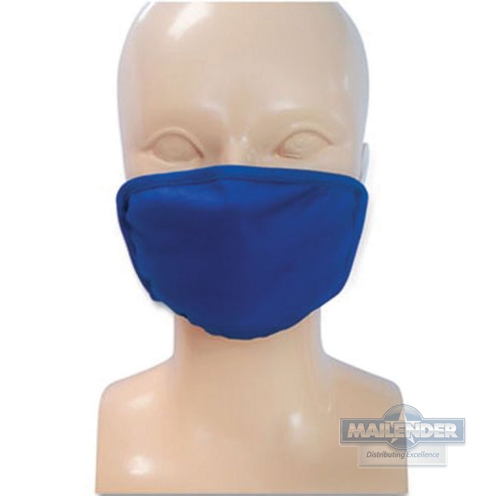 FACE MASK BLUE KIDS 2-PLY COTTON/POLYESTER IW POLY BAG