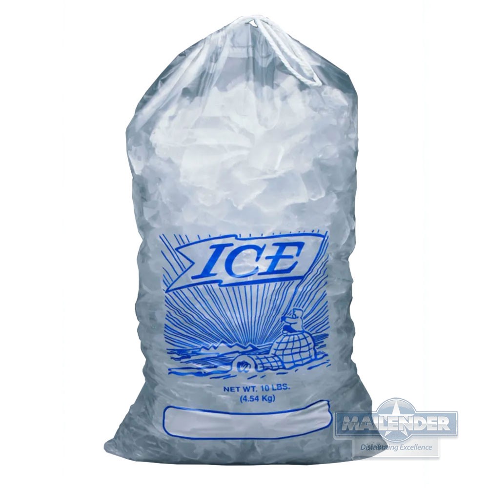 12"X19" 1.35 MIL 10LB PRINTED DRAWSTRING ICE BAG  "ICE"