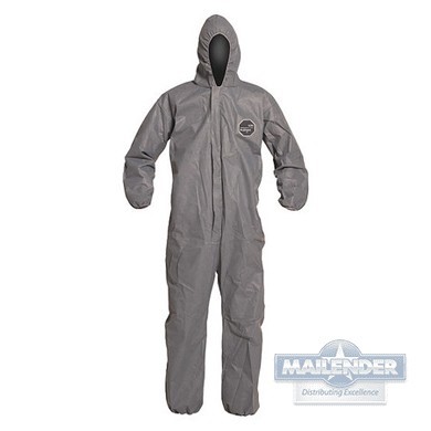 DUPONT PROSHIELD 10 3X COVERALL ELASTIC WRIST/ANKLE W/ HOOD GRAY