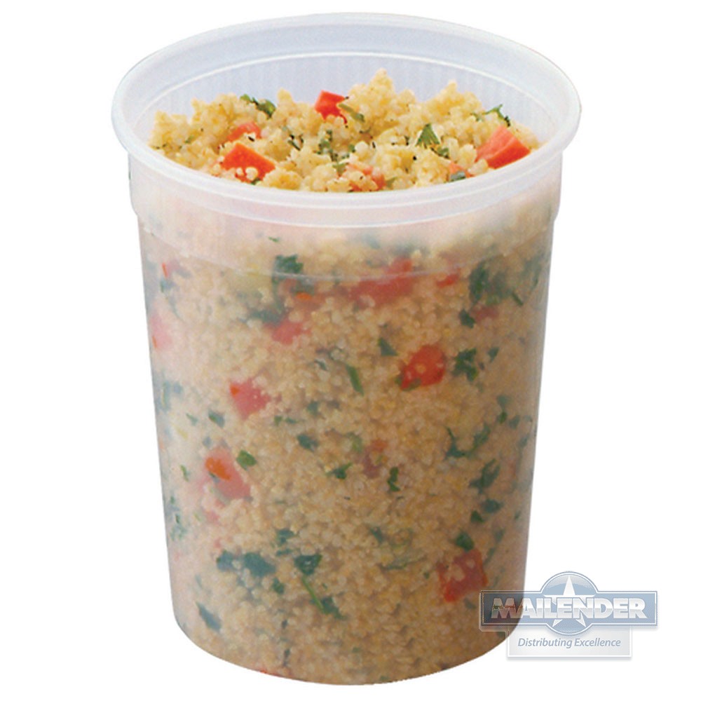 32 OZ ROUND  CLEAR DELI FOOD CONTAINER & LID COMBO 240/CA